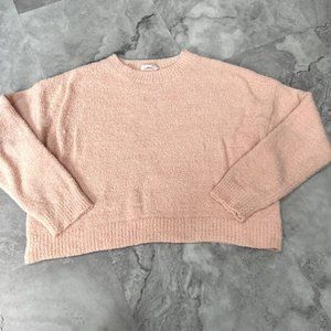 Double Zero Size Lovely Large‎ Soft Fuzzy Peach Crop Sweater